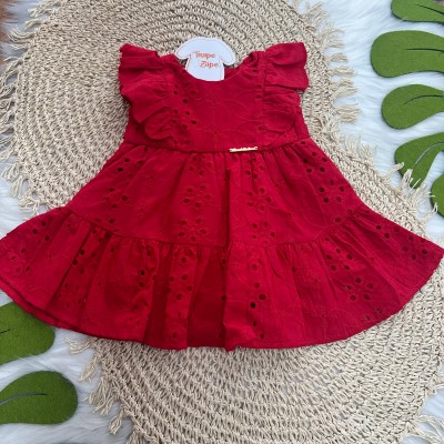 Vestido em Lese Vermelho